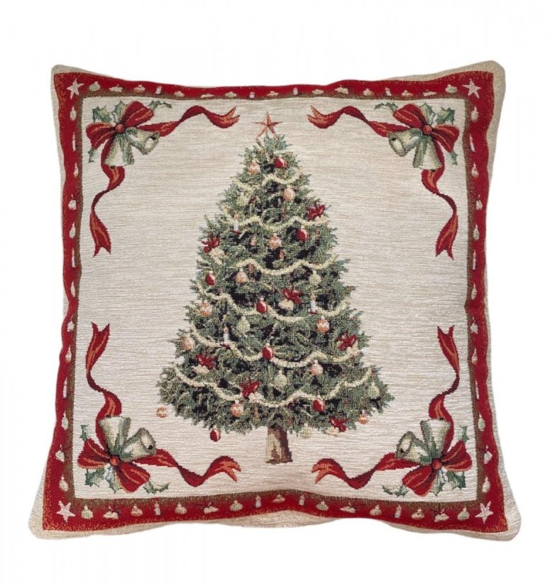 Christmas pillowcase with motif Decorated tree 45x45 cm