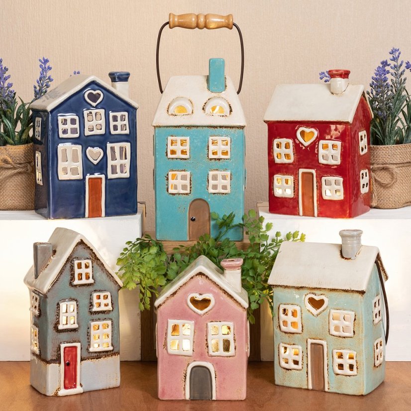 Ceramic candle holder House 24 cm
