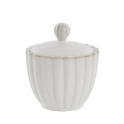 Porcelain sugar bowl Chrysanthemum beige