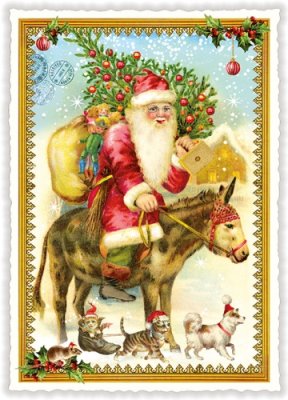 Vianočné pohľadnice Santa 10,5 x 15 cm