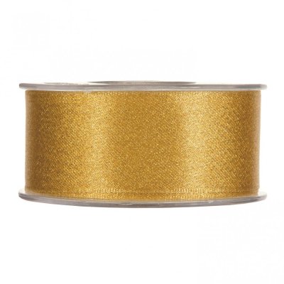 Christmas fabric ribbon Glitter satin gold 4 cm x 25 metres