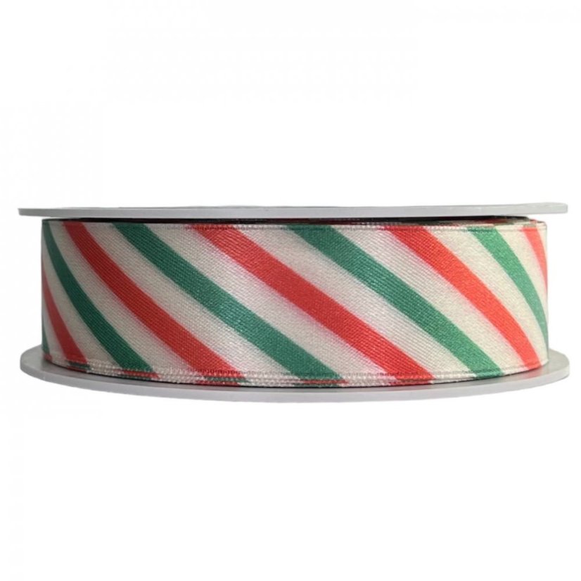 Christmas Satin Ribbon Striped 2,5 cm x 15 metres