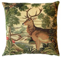 Gobelínový povlak na polštář Jelen - lesní dekor 45x45 cm