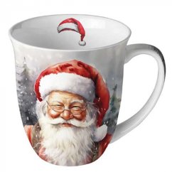 Porcelánový vánoční hrnek Veselý Santa 400 ml