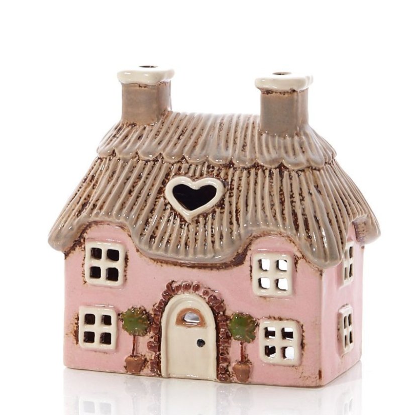 Świecznik ceramiczny Letni domek 16 cm