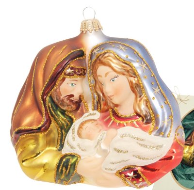 Sammlerstück Glasschmuck für Baum Heilige Familie