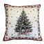 Žakárový vánoční povlak na polštář s motivem Vánoční stromek 50x50 cm