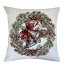 Gobelínová vianočná obliečka na vankúš s motívom vianočného venca 45x45 cm