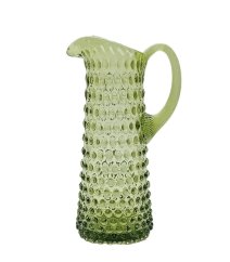 Ręcznie dmuchany szklany dzbanek Forest green 1,2 litra