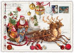 Christmas card Santa's sleigh ride 10,5 x 15 cm