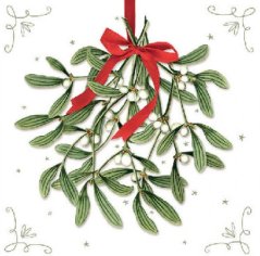 Weihnachtspapierservietten Mistelzweig 20 Stück