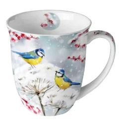 Porcelánový vánoční hrnek Sýkorky  400 ml