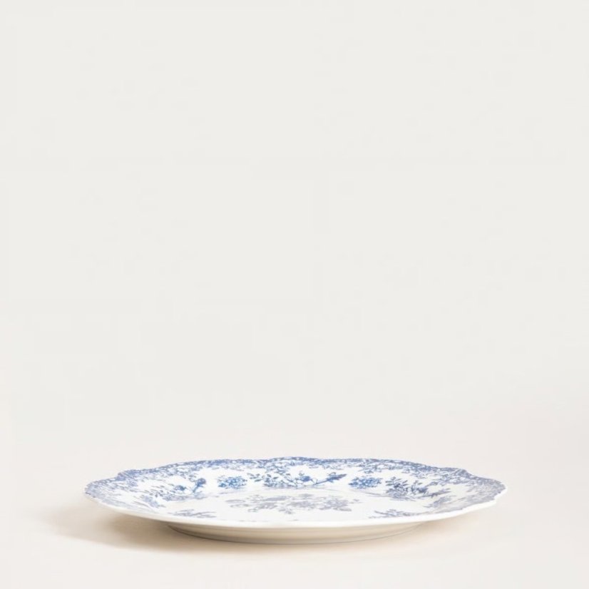 Blue and White Flowers Porcelain Dinner Service – 18-piece, for 6 people