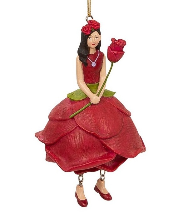 Dekoracyjna wisząca figurka Dziewczyna-kwiat Róża