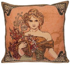 Gobelínový povlak na polštář Jaro, Alfons Mucha 45x45 cm