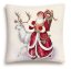 Vánoční povlak na polštář s motivem Santa se sobem 45x45 cm