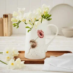 Porcelain pitcher Mouse on a poppy stem 1130 ml
