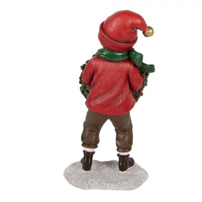 Vianočná figúrka Chlapec s vencom 19 cm