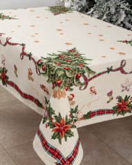 Tapestry christmas tablecloth with tree motif