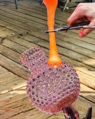 Ručně foukaný skleněný džbán Tmavě modrý 2 litry