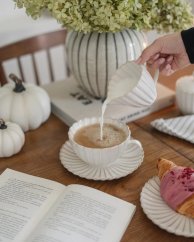 Porcelánový džbánek na mléko Chryzantéma béžový 225 ml