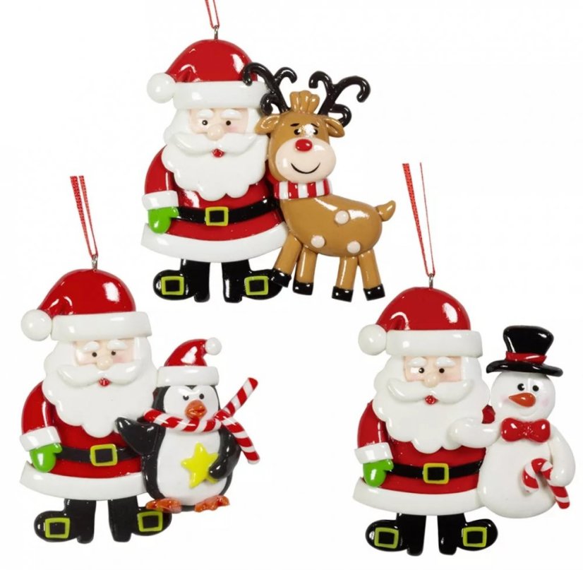 Ozdoba na stromeček Santa 8 cm