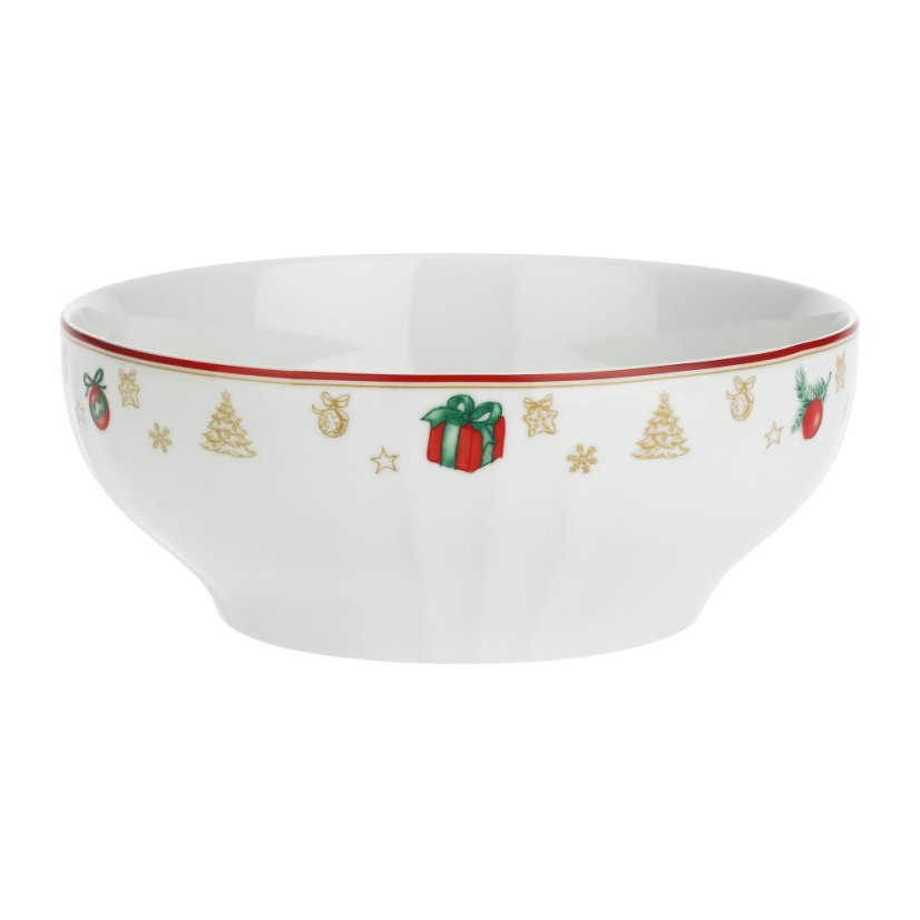 Porcelánová servírovací miska Vánoční ozdoby 23 cm