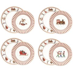 Porcelánová jídelní sada pro 4 osoby Polární expres 8 ks