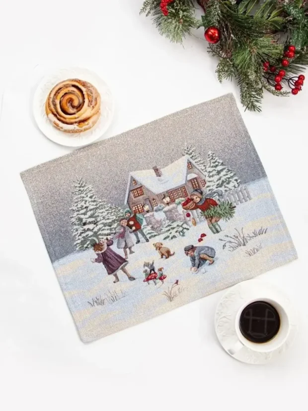 Vianočná podložka s motívom Zimné radovánky 40x50 cm