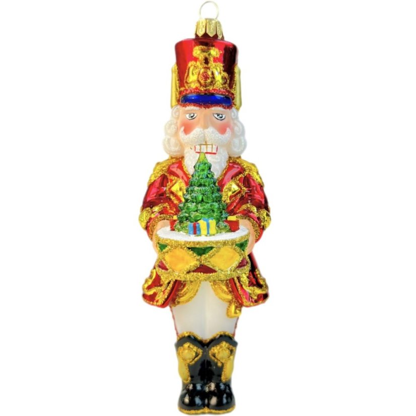 Sběratelská skleněná ozdoba na stromeček Louskáček s bubnem