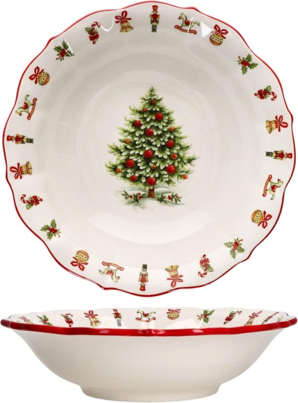 Ceramic Christmas serving bowl Christmas tree 33 cm