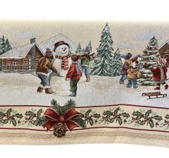 Tapestry Christmas tablecloth Snow games