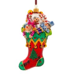 Collectible glass tree ornament Sock with gifts