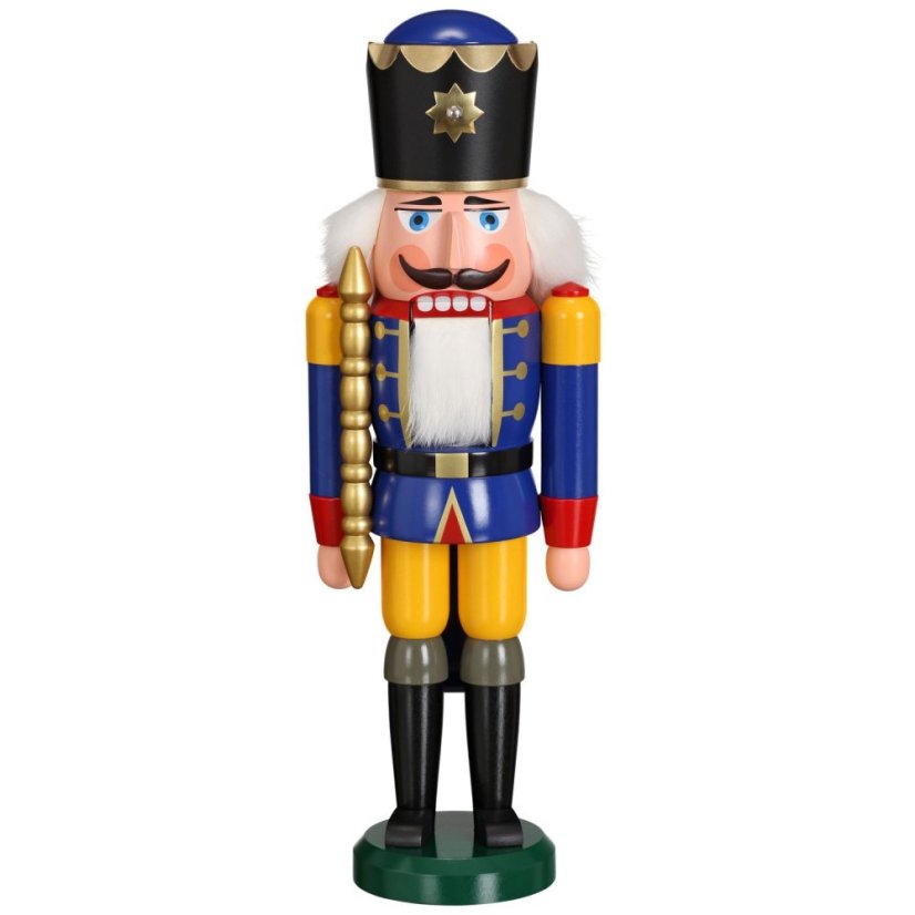 Sběratelská dřevěná figurka Louskáček Král modrý 39 cm