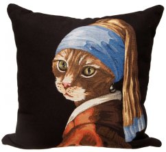 Gobelínový povlak na polštář Kočka s perlou 45x45 cm Gobelínový povlak na polštář Kočka s perlou 45x45 cm