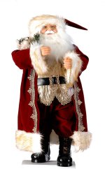 Christmas decoration Santa red and gold 64 cm