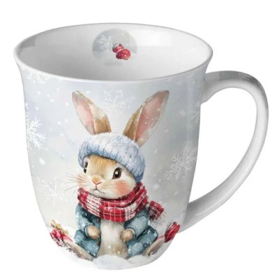 Porcelánový vánoční hrnek Vánoční zajíček 400 ml