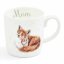 Large porcelain mug Fox with mother 400 ml