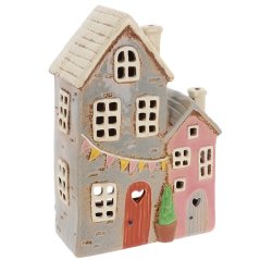 Keramický svietnik Domček 23 cm