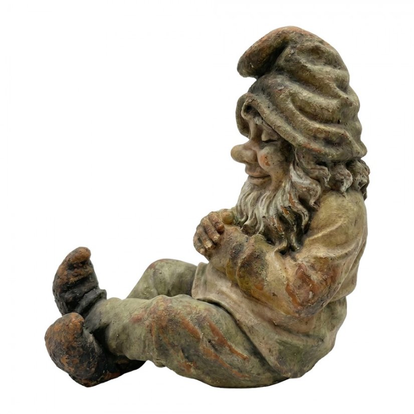 Ceramic garden gnome with a patina – Resting, 46 cm