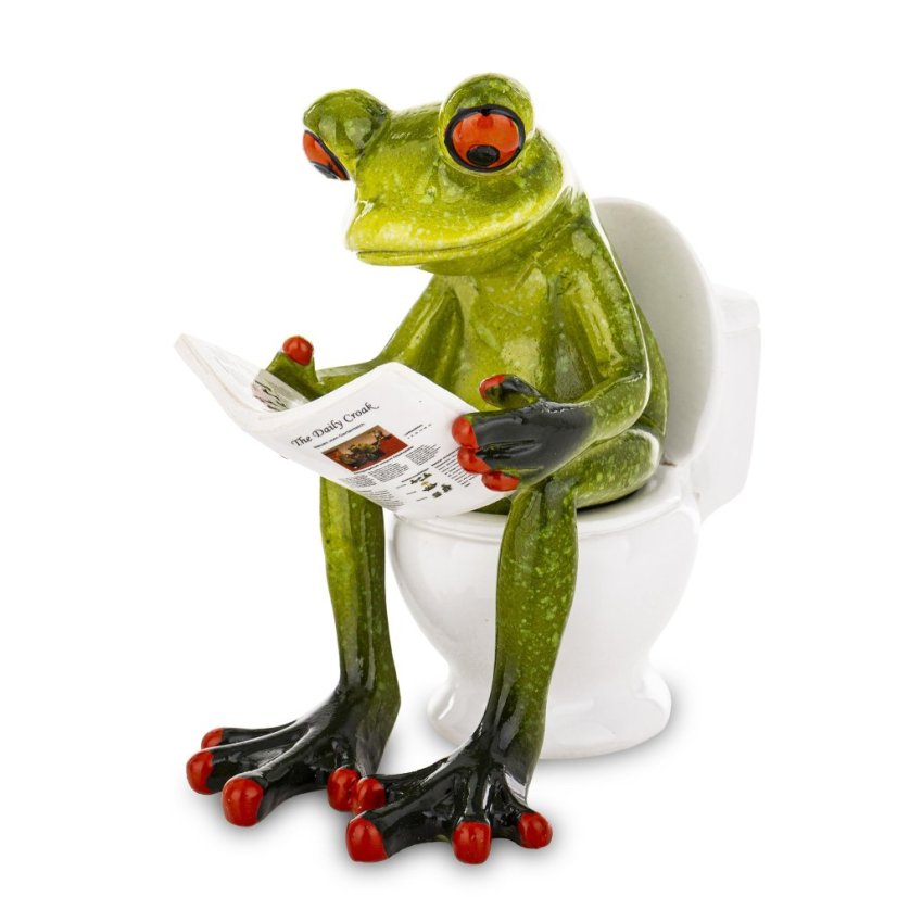 Socha žaby na záchode