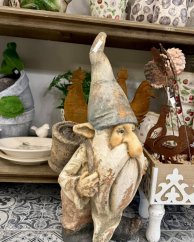 Ceramic garden gnome with a long beard – Standing Guardian, 58 cm