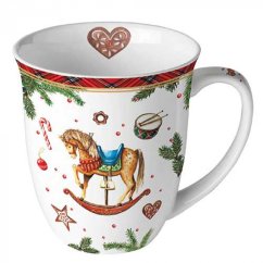 Porcelánový vánoční hrnek Houpací koník 400 ml