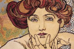 Gobelinowa poszewka na poduszkę Topaz, Alfons Mucha 45x45 cm