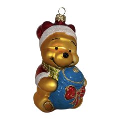 Sběratelská skleněná ozdoba na stromeček Medvídek s medem
