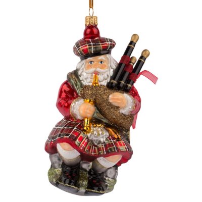Sběratelská skleněná ozdoba na stromeček Skotský Santa