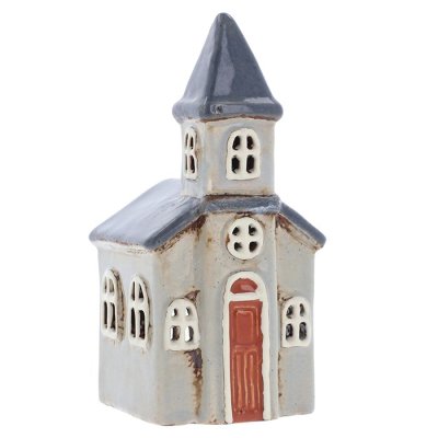 Keramický svietnik Dom - kostol 15 cm