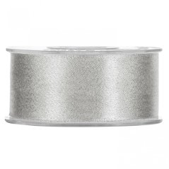 Christmas fabric ribbon Glitter satin silver 4 cm x 25 metres