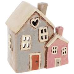 Ceramic candle holder House 15 cm