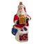 Sběratelská skleněná ozdoba na stromeček Santa s dárky u komína